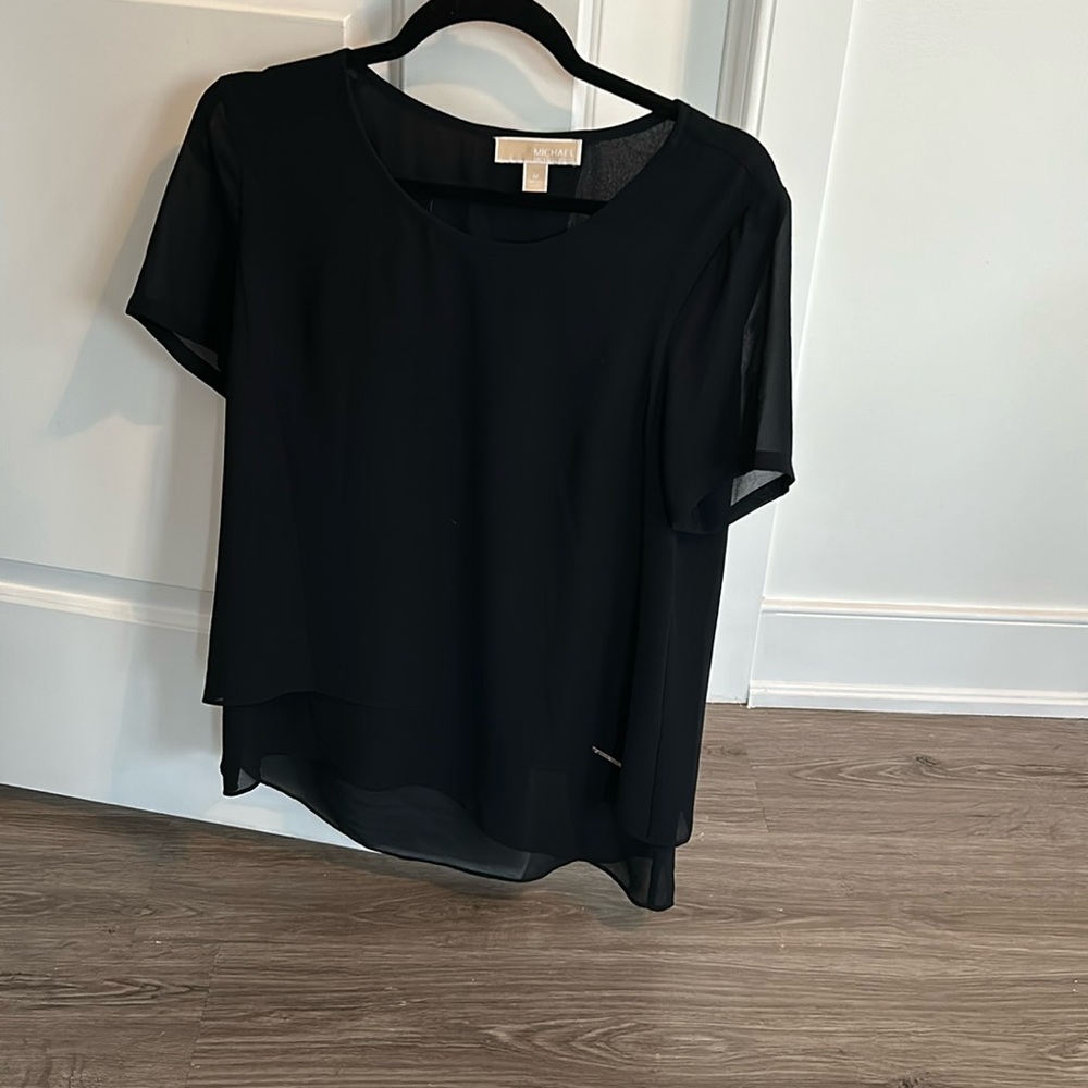 Dark Navy Michael Kors, sheer top